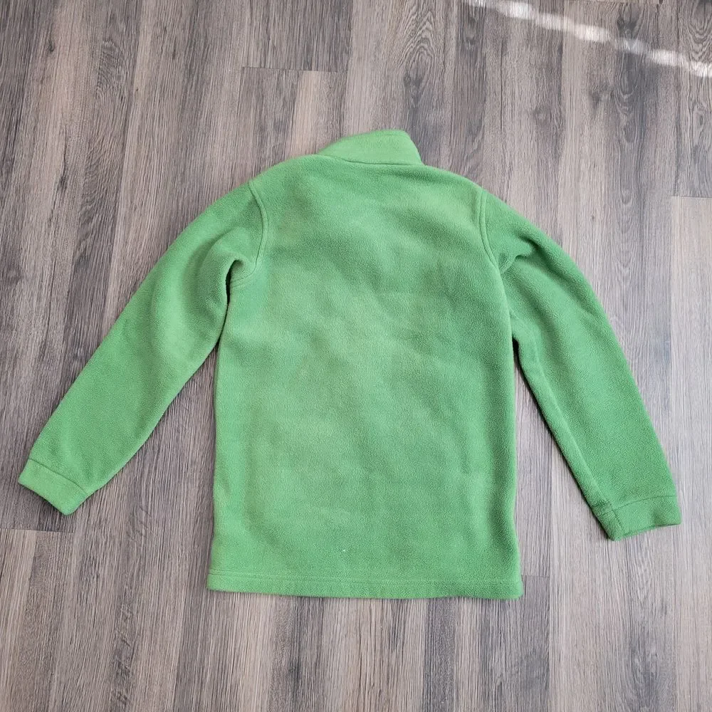 Columbia Jacket Youth Medium‎ 10/12 Green Fleece Full Zip W/ logo
